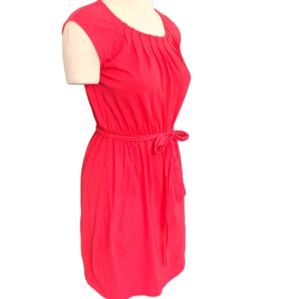 Ann Taylor LOFT Cotton Slub Knit Sleeveless Dress Tie Waist Sz XSP #109G - Picture 3 of 9